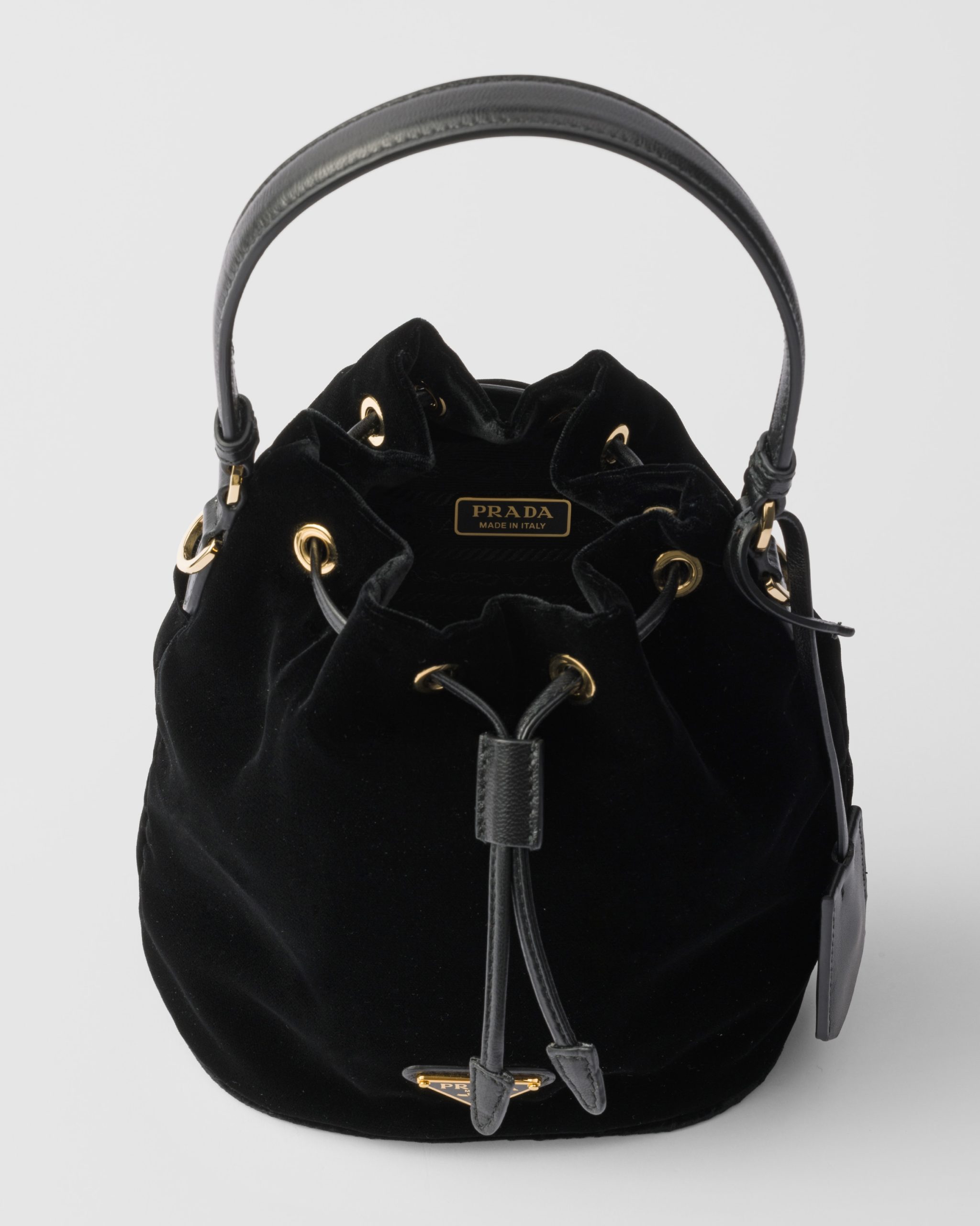 Prada Mini velvet bag with nappa leather details - Image 5